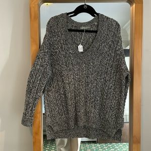 Vince black white and gray small V neck sweater